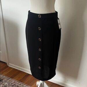 Soho Apparel Black Button-Front Pencil Skirt